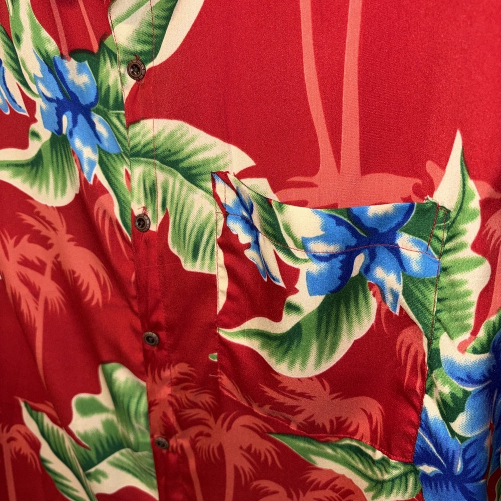 Don AngHawaiian Aloha XL Shirt  RED  Magnum PI Style Tropical - Picture 4 of 7